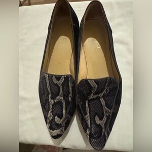 Franco Sarto Black and Gray Patterned Loafers
